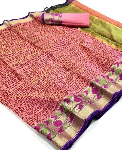 Cotton Kesh167 Vaari Sarees  Printed Cotton Linen Ladies Sarees