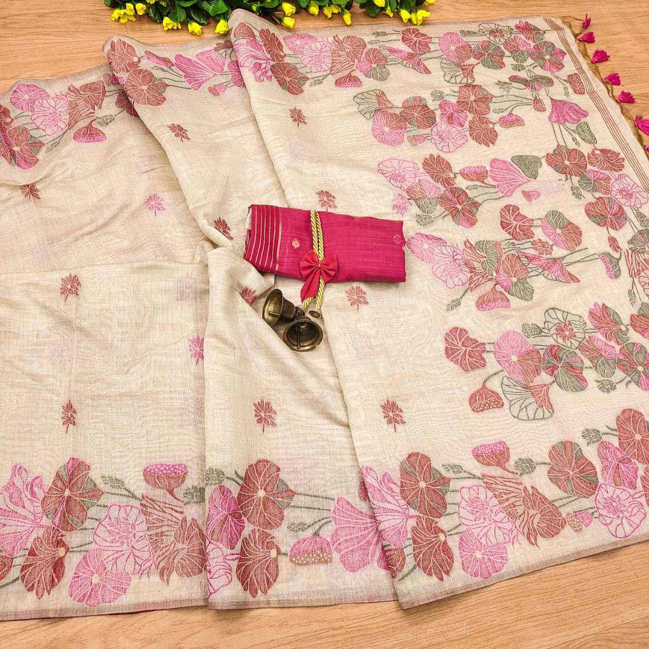 Cotton Kesh171 213 Sarees  Printed Cotton Linen Sarees