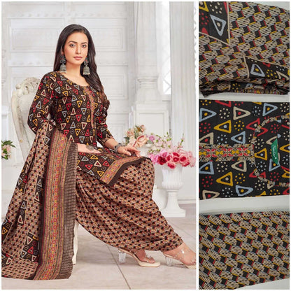 Cotton Kesh175 Sindoor Suits & Dresses   Printed Cotton Punjabi Ladies Salwar Patiala Ladies Suits