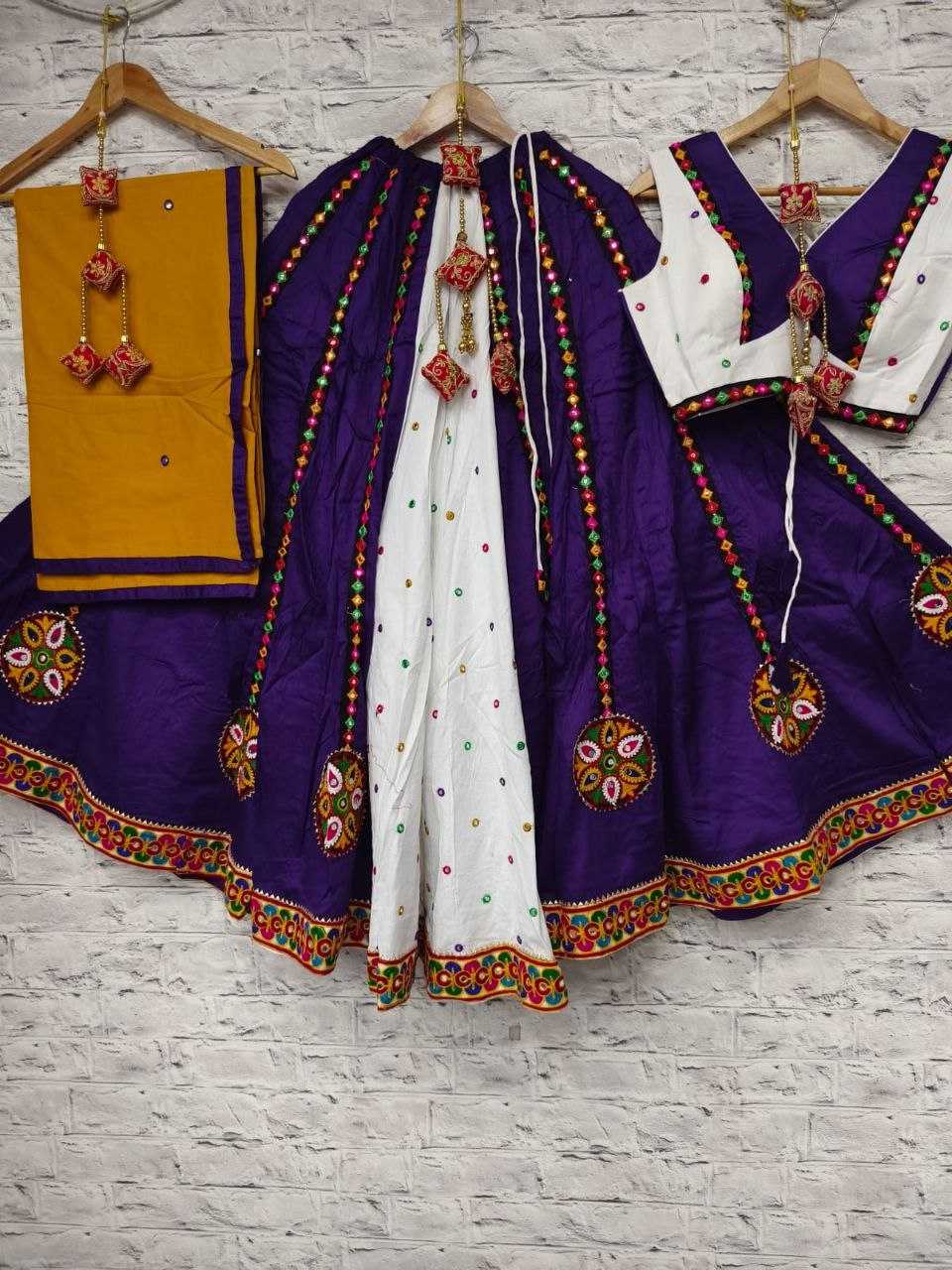 Cotton Kesh179 Ahb61 Lehengas  Traditional Lehenga With Dupatta Lehenga With Blouse Purple Lehengas