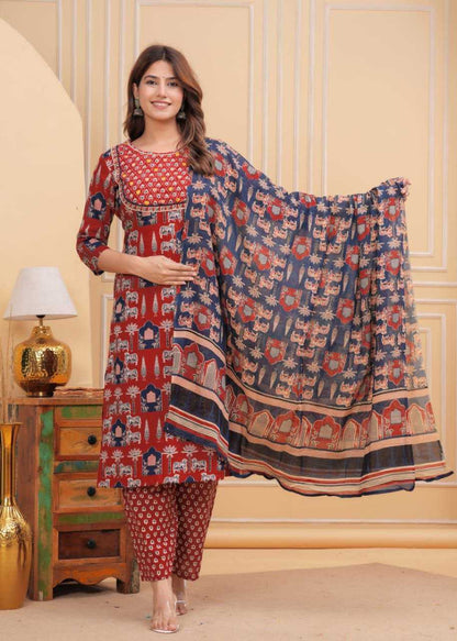 Cotton Kesh209 Bhc09 Suits & Dresses  Printed Cotton Handloon Suit