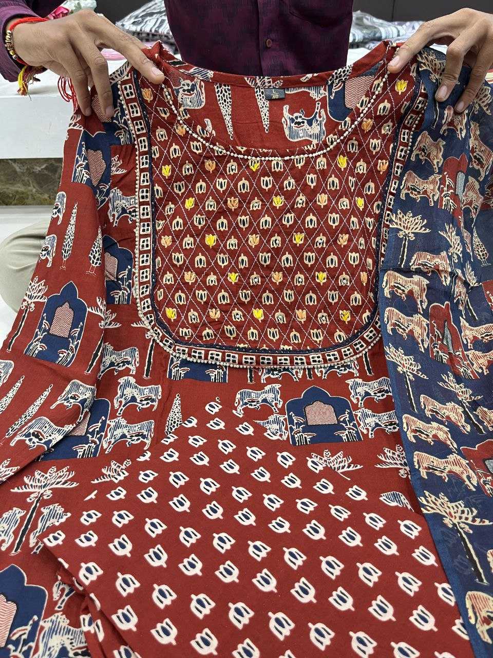 Cotton Kesh209 Bhc09 Suits & Dresses  Printed Cotton Handloon Suit