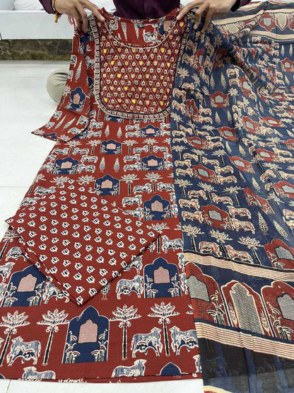 Cotton Kesh209 Bhc09 Suits & Dresses  Printed Cotton Handloon Suit