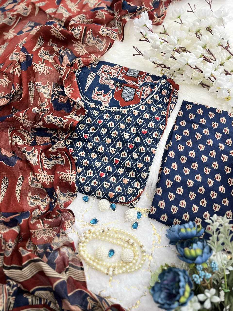 Cotton Kesh209 Bhc09 Suits & Dresses  Printed Cotton Handloon Suit