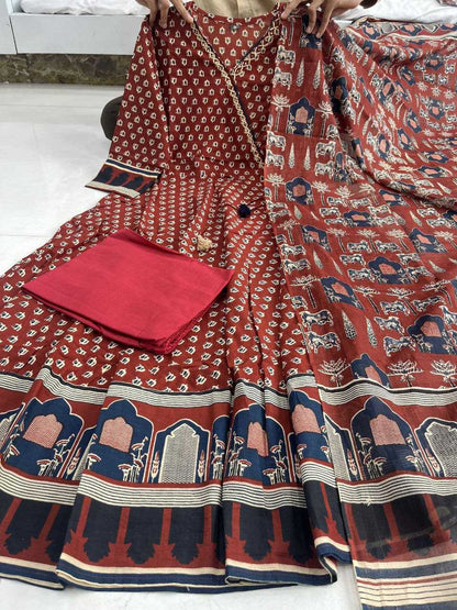 Cotton Kesh209 Bhc10 Suits & Dresses  Cotton Anarkali Zari Work Suit