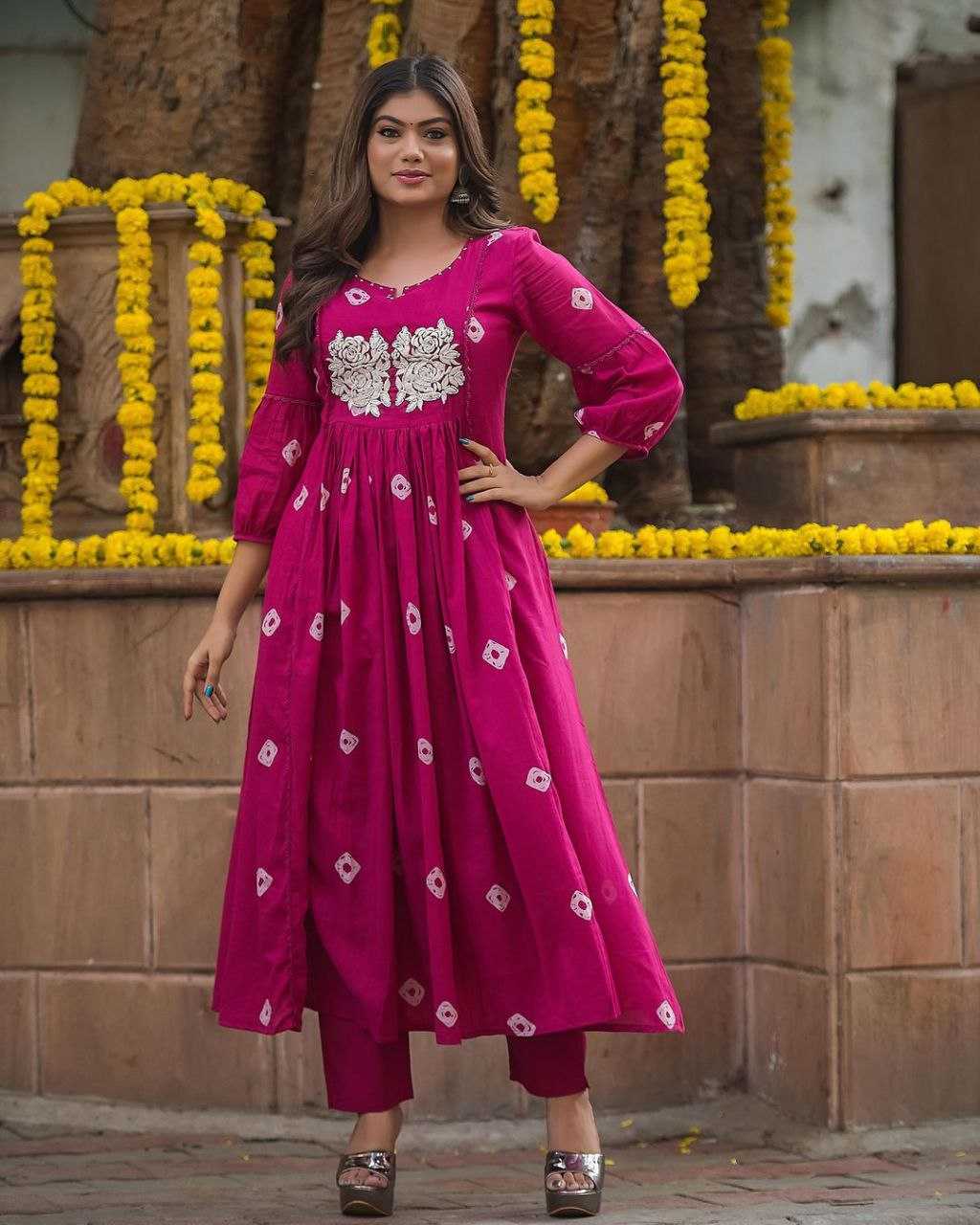 Cotton Kesh209 Bhc11 Kurtis  Embroidered Cotton Prined Kurtis