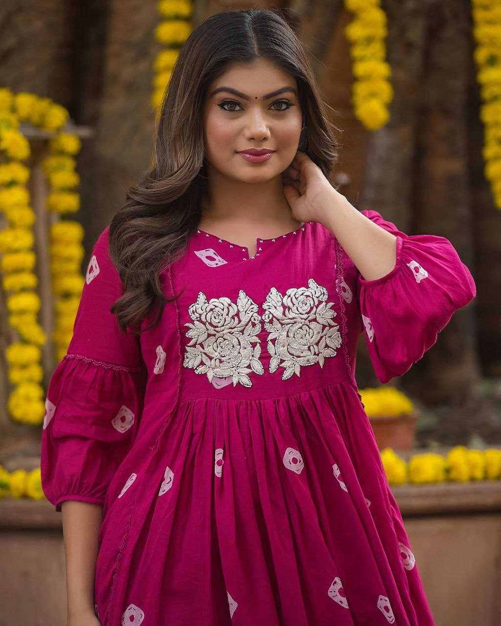 Cotton Kesh209 Bhc11 Kurtis  Embroidered Cotton Prined Kurtis