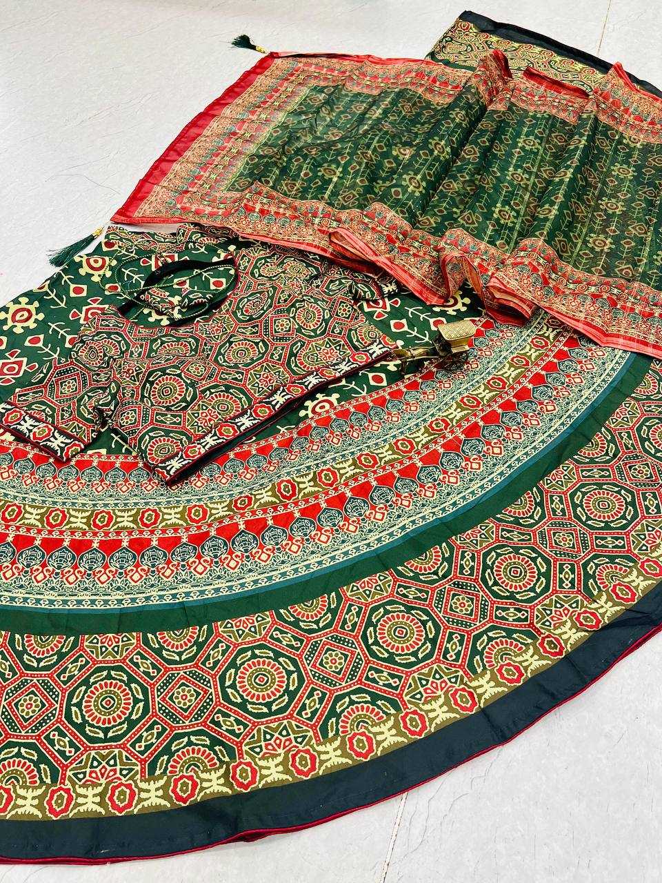 Cotton Kesh211 Ldy67 Lehengas  Traditional Printed Green Lehengas