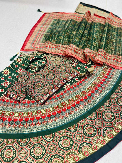 Cotton Kesh211 Ldy67 Lehengas  Traditional Printed Green Lehengas