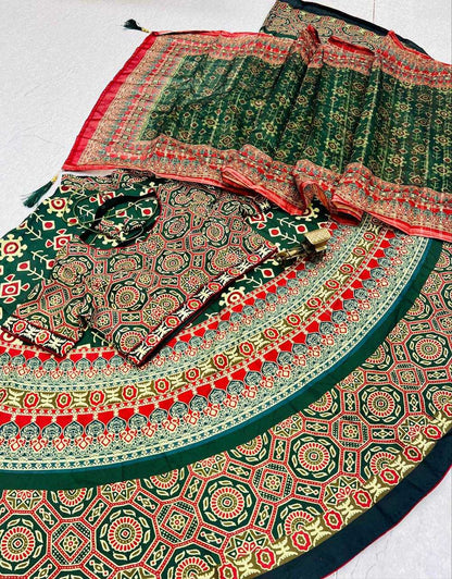 Cotton Kesh211 Ldy67 Lehengas  Traditional Printed Green Lehengas