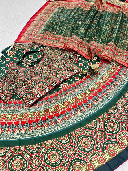 Cotton Kesh211 Ldy67 Lehengas  Traditional Printed Green Lehengas