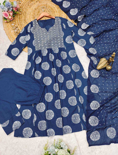 Cotton Kesh211 Ldy86 Suits & Dresses  Printed Cotton Anarkali Long Kurtis Suits