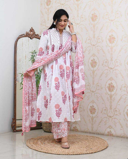 Cotton Kesh211 Ldy97 Suits & Dresses  Printed Coton Anarkali Straight Cut Long Kurtis Suits