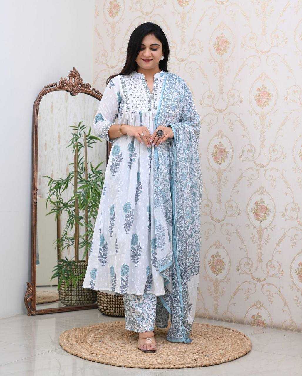 Cotton Kesh211 Ldy97 Suits & Dresses  Printed Coton Anarkali Straight Cut Long Kurtis Suits