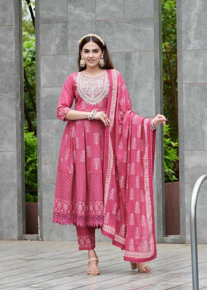 Cotton Lad Luxury Suits & Dresses  Ladies Cotton Embroidery Suits