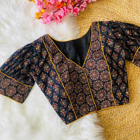 Cotton Ldb Ajrakh   Blouse