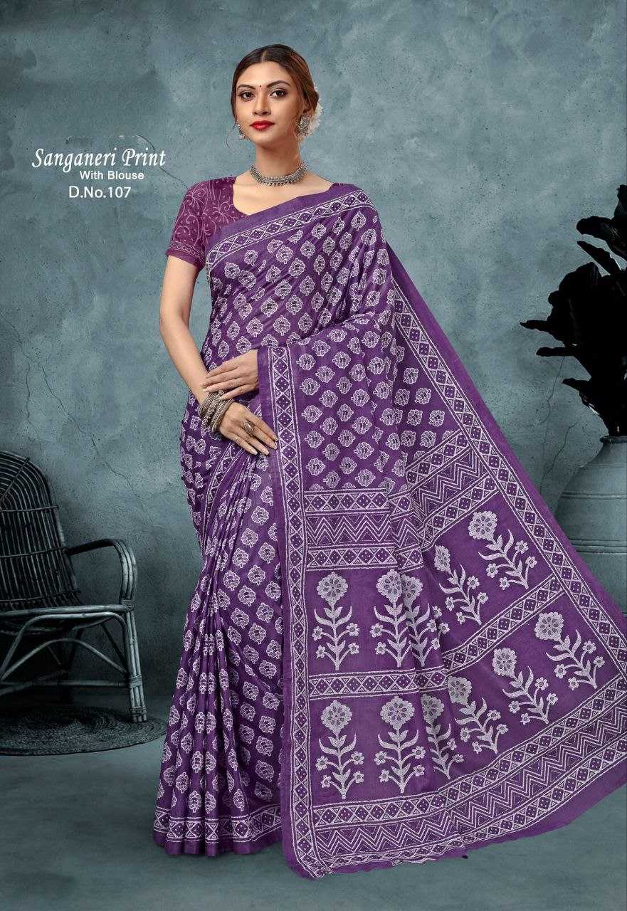 Cotton Lkc Sanganeri  Saree