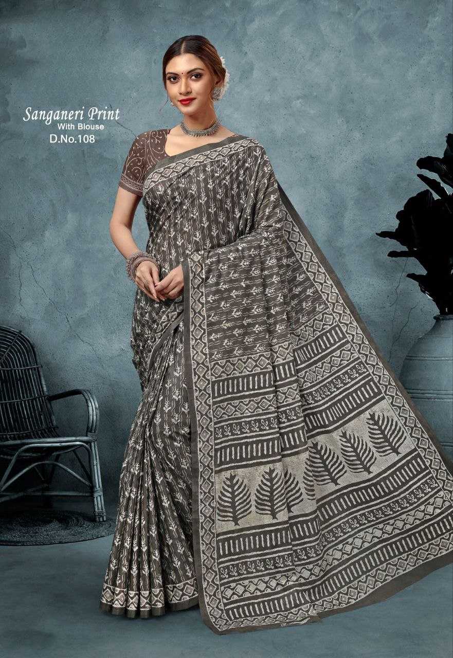 Cotton Lkc Sanganeri  Saree