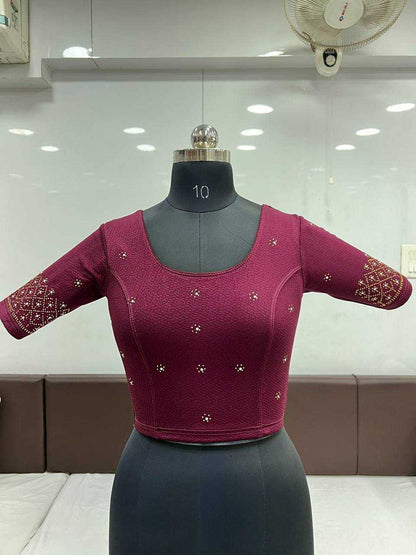 Cotton Lycra Kesh231 Aditi Readymade Blouse  Stretchable Cotton Blouse