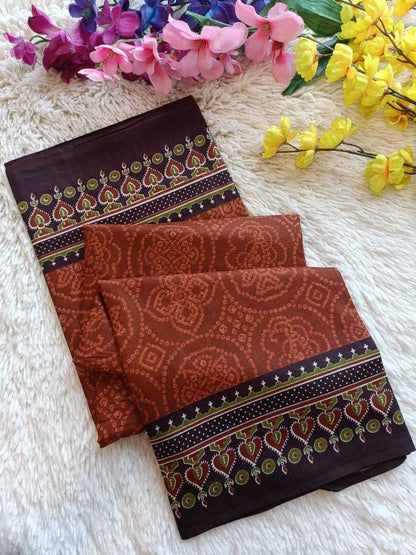 Cotton Rae 11 Sarees  Printed Cotton Linen Ladies Sarees