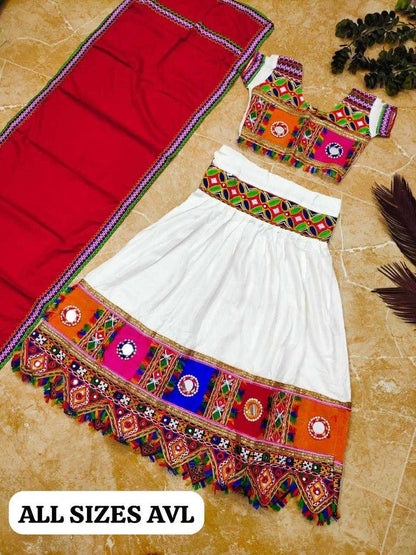 Cotton Ref Reone Kids Wear Navtari Chaniya Choli  Kids Lehenga