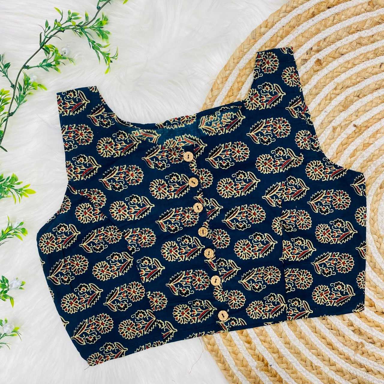 Cotton Rin139 Ldb49 Readymade Blouse  Blouse Printed Cotton Printed Cotton Blouse