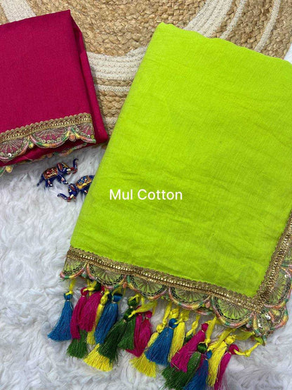 Cotton Rin189 1153 Sarees  Fancy Cotton Linen Lace Border Cutwork Sarees