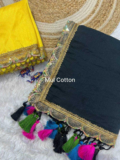 Cotton Rin189 1153 Sarees  Fancy Cotton Linen Lace Border Cutwork Sarees