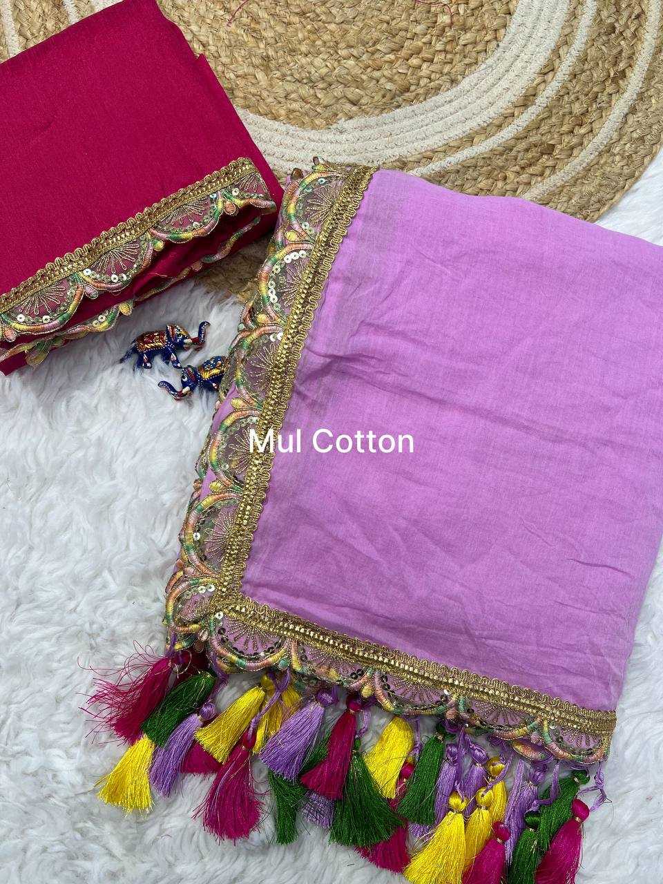 Cotton Rin189 1153 Sarees  Fancy Cotton Linen Lace Border Cutwork Sarees