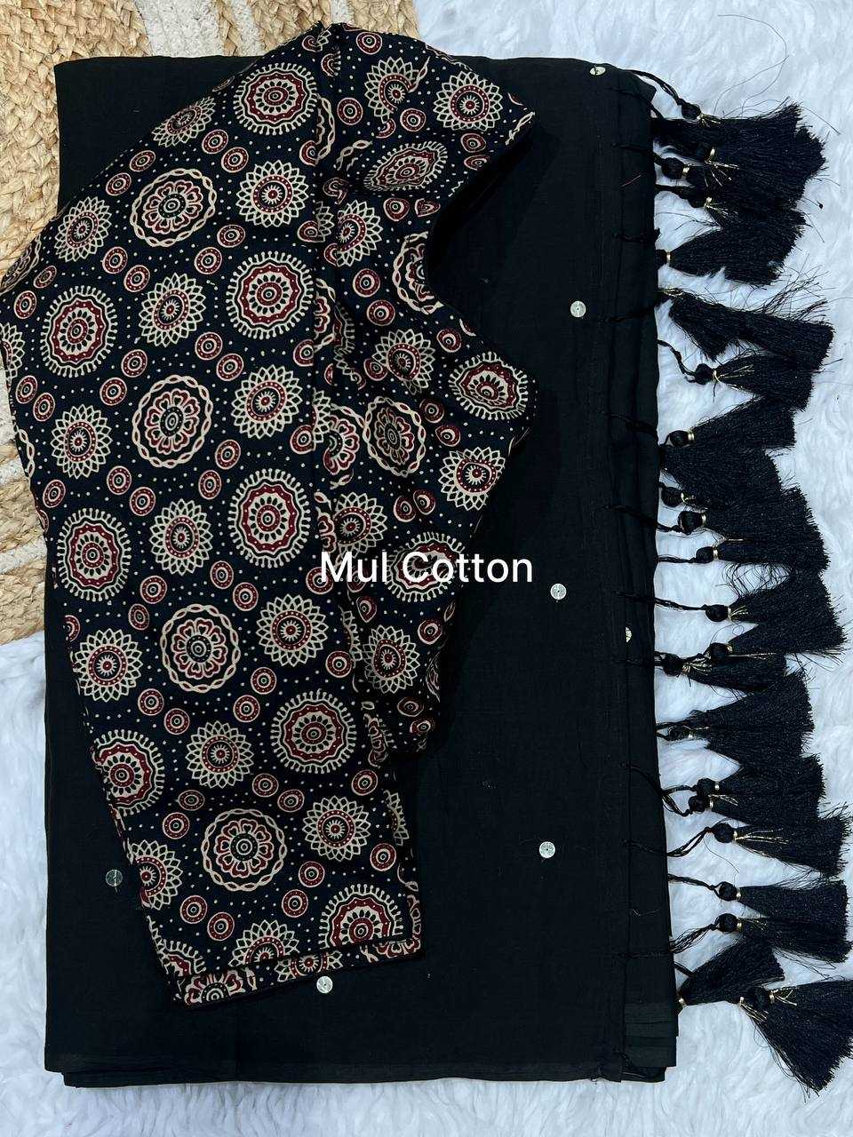 Cotton Rin189 1155 Sarees  Cotton Linen Ladies Hadn Work Cotton Sarees With Blouse