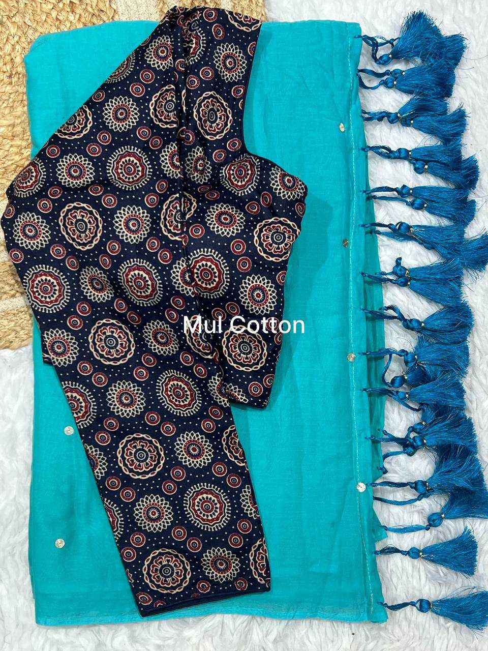 Cotton Rin189 1155 Sarees  Cotton Linen Ladies Hadn Work Cotton Sarees With Blouse