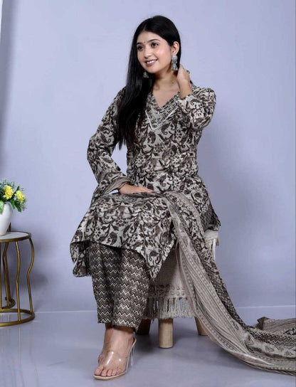 Cotton Rin201 Rrd05 Suits & Dresses  Printed Cotton Ladies Ladies Party Wear Suits