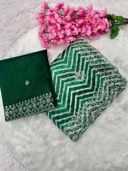 Cotton Rmp 415 Sarees  Sequence Leheriya Embroidered Sarees