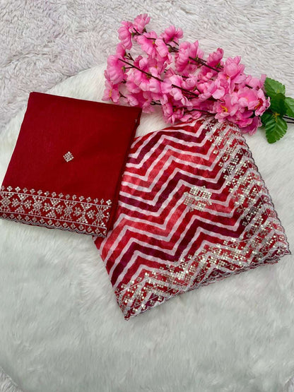 Cotton Rmp 415 Sarees  Sequence Leheriya Embroidered Sarees