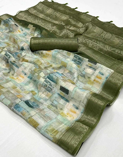 Cotton San 183000 Sarees  Printed Cotton Linen Ladies Sarees