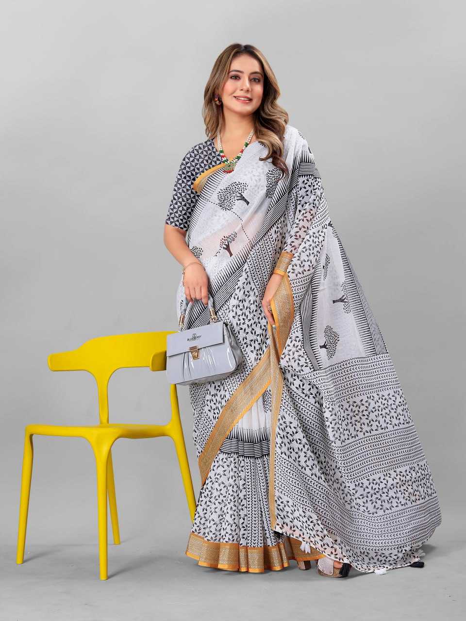 Cotton Srrt Linen Cotton1 Sarees  Printed Ladies Cotton Linen Sarees