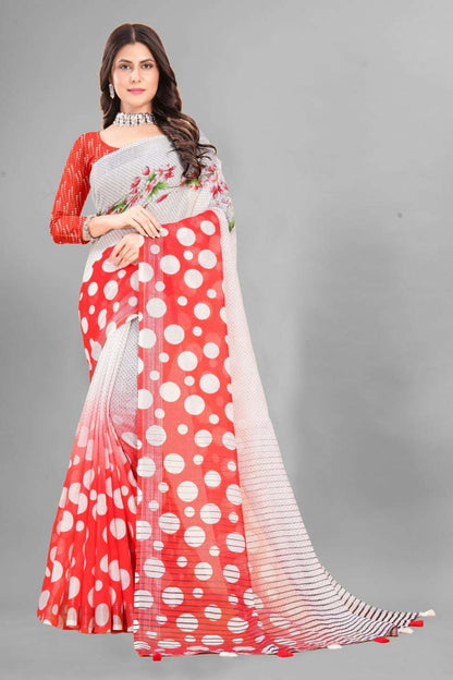 Cotton Srrt Linen Cotton9 Sarees  Printed Ladies Cotton Linen Sarees