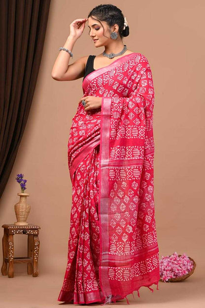 Cotton Vad 25 Sarees  Printed Ladies Cotton Linen Sarees