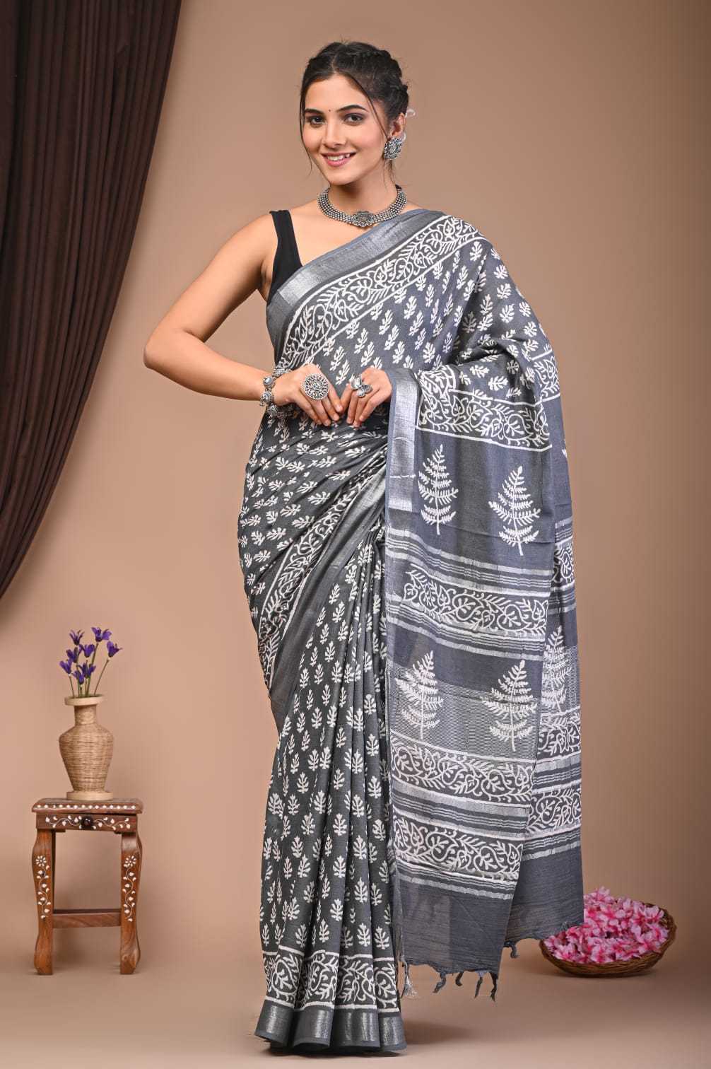 Cotton Vad 25 Sarees  Printed Ladies Cotton Linen Sarees