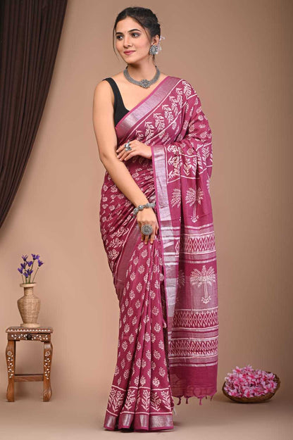 Cotton Vad 25 Sarees  Printed Ladies Cotton Linen Sarees