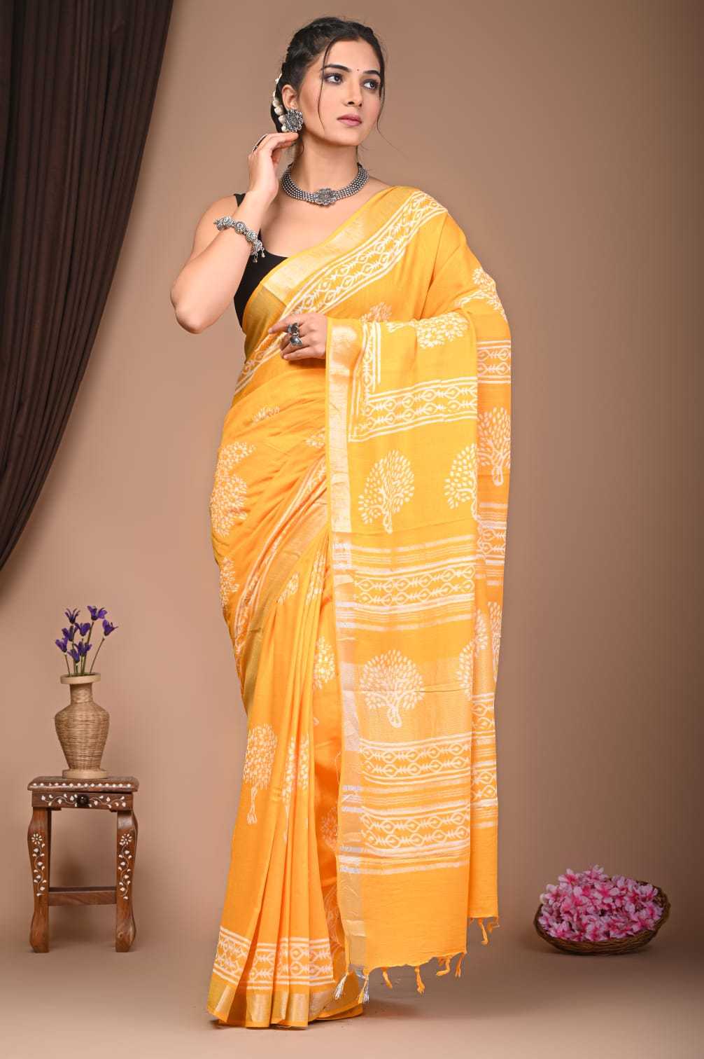 Cotton Vad 25 Sarees  Printed Ladies Cotton Linen Sarees