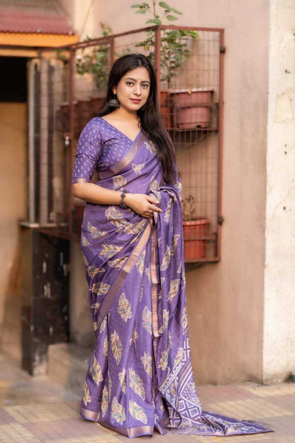 Crepe Kesh118 139 Sarees  Printed Cotton Linen Ladies Sarees