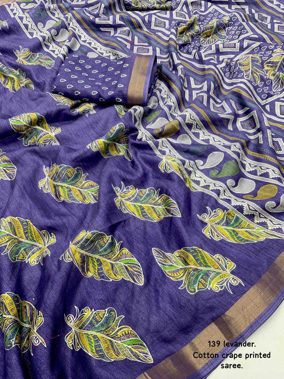 Crepe Kesh118 139 Sarees  Printed Cotton Linen Ladies Sarees