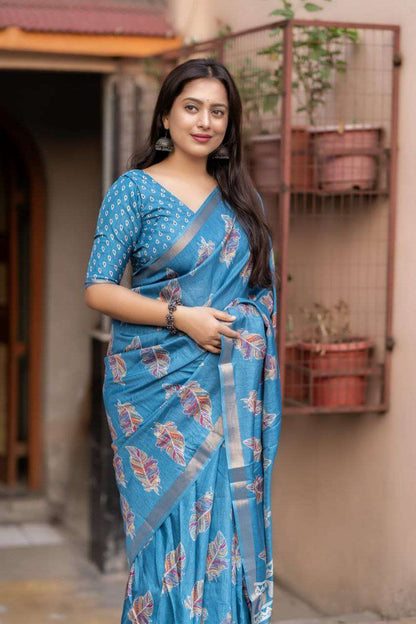 Crepe Kesh118 139 Sarees  Printed Cotton Linen Ladies Sarees