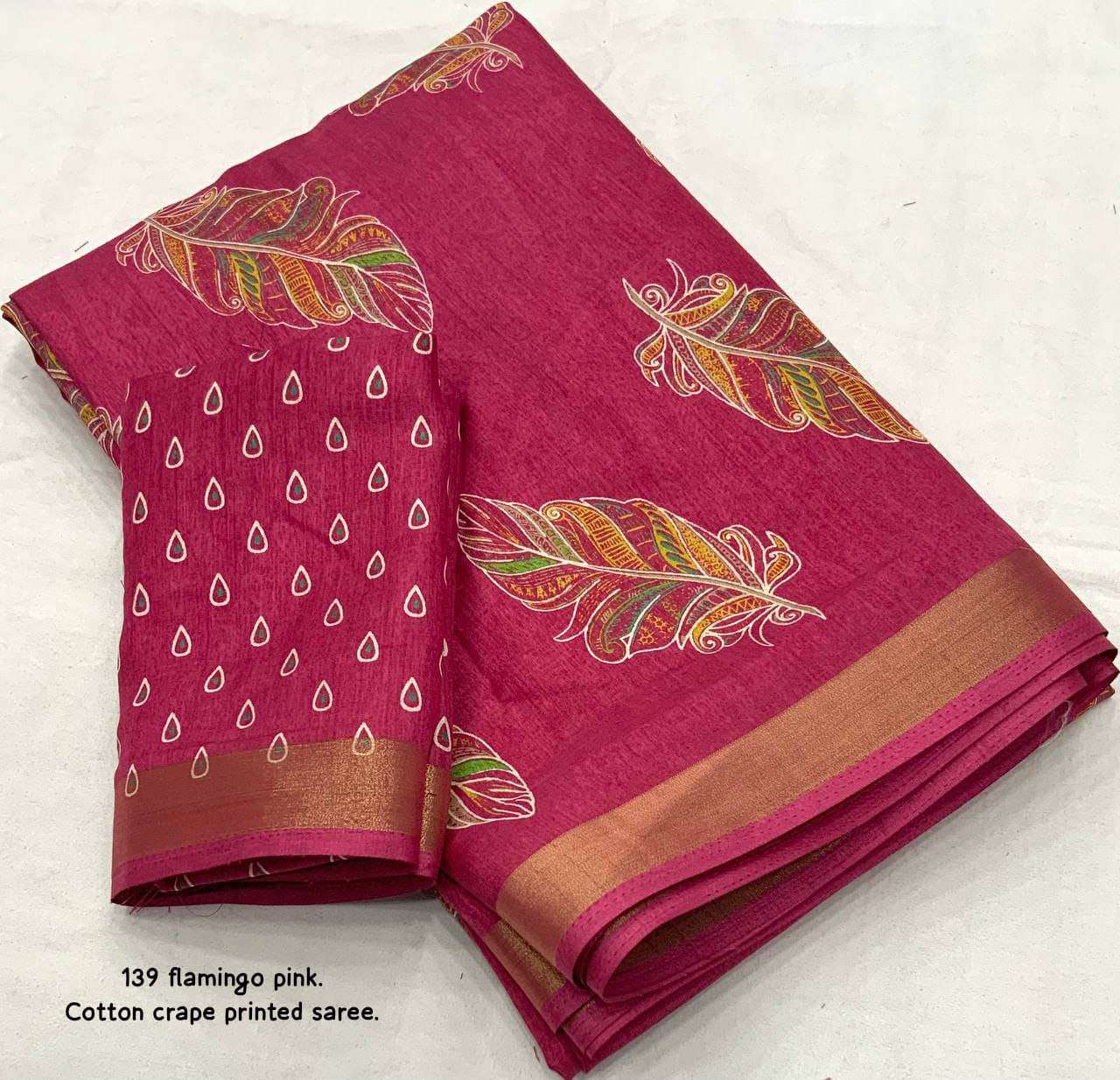 Crepe Kesh118 139 Sarees  Printed Cotton Linen Ladies Sarees