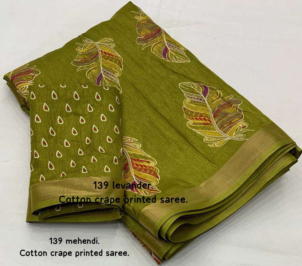 Crepe Kesh118 139 Sarees  Printed Cotton Linen Ladies Sarees