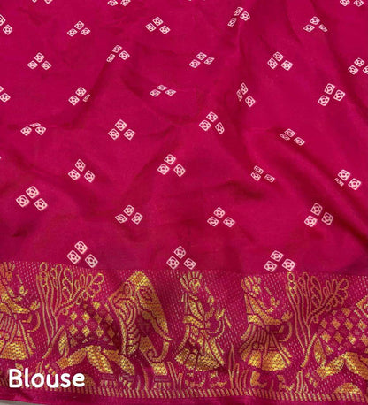 Crepe Kesh118 142 Sarees  Ladies Bandhani Bandhej Zari Border Sarees