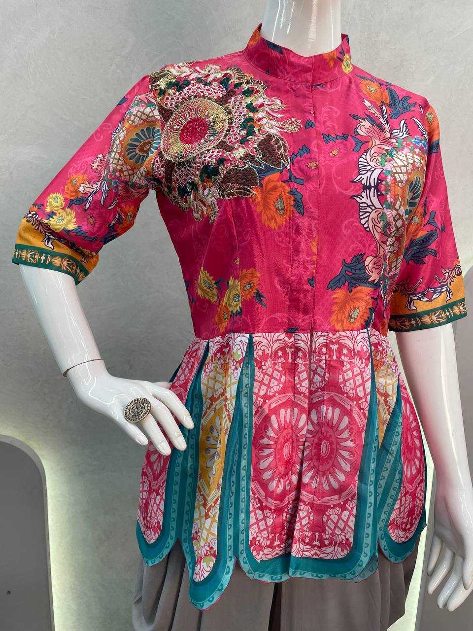 Crepe Silk Rin110 272 Kurtis  Printed Fancy Embroidered Kurtis With Dhoti