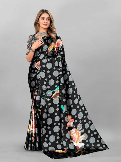 Crepe Srrt Japan Crape1 Sarees  Printed Ladies Crepe Satin Sarees