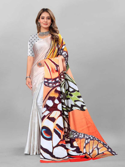 Crepe Srrt Japan Crape1 Sarees  Printed Ladies Crepe Satin Sarees